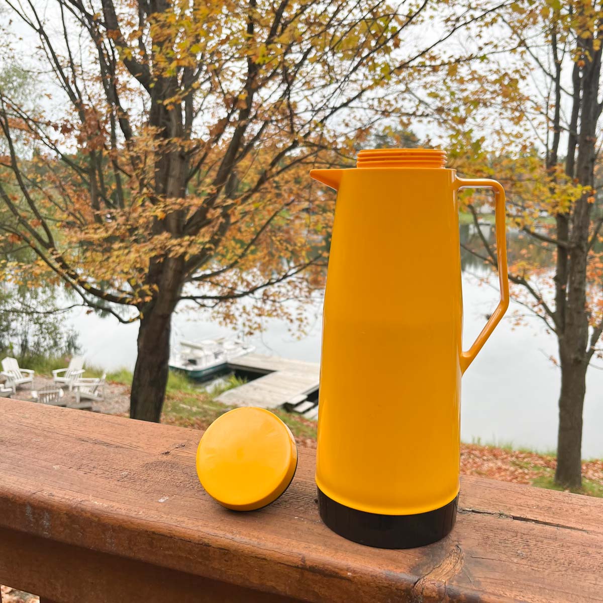 1970s yellow thermos