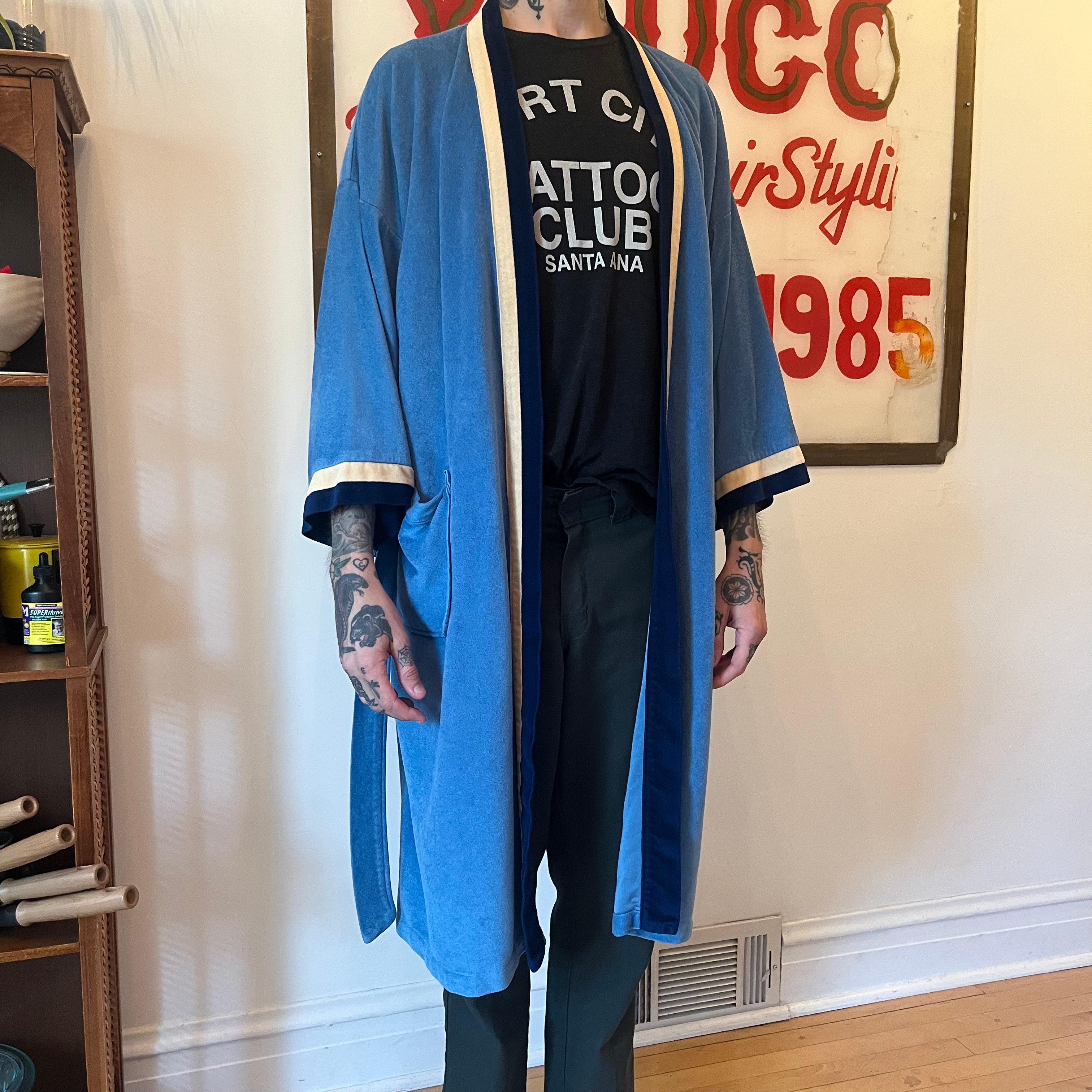 VINTAGE BLUE WITH STRIPE ROBE : COME ON OVER ROBE