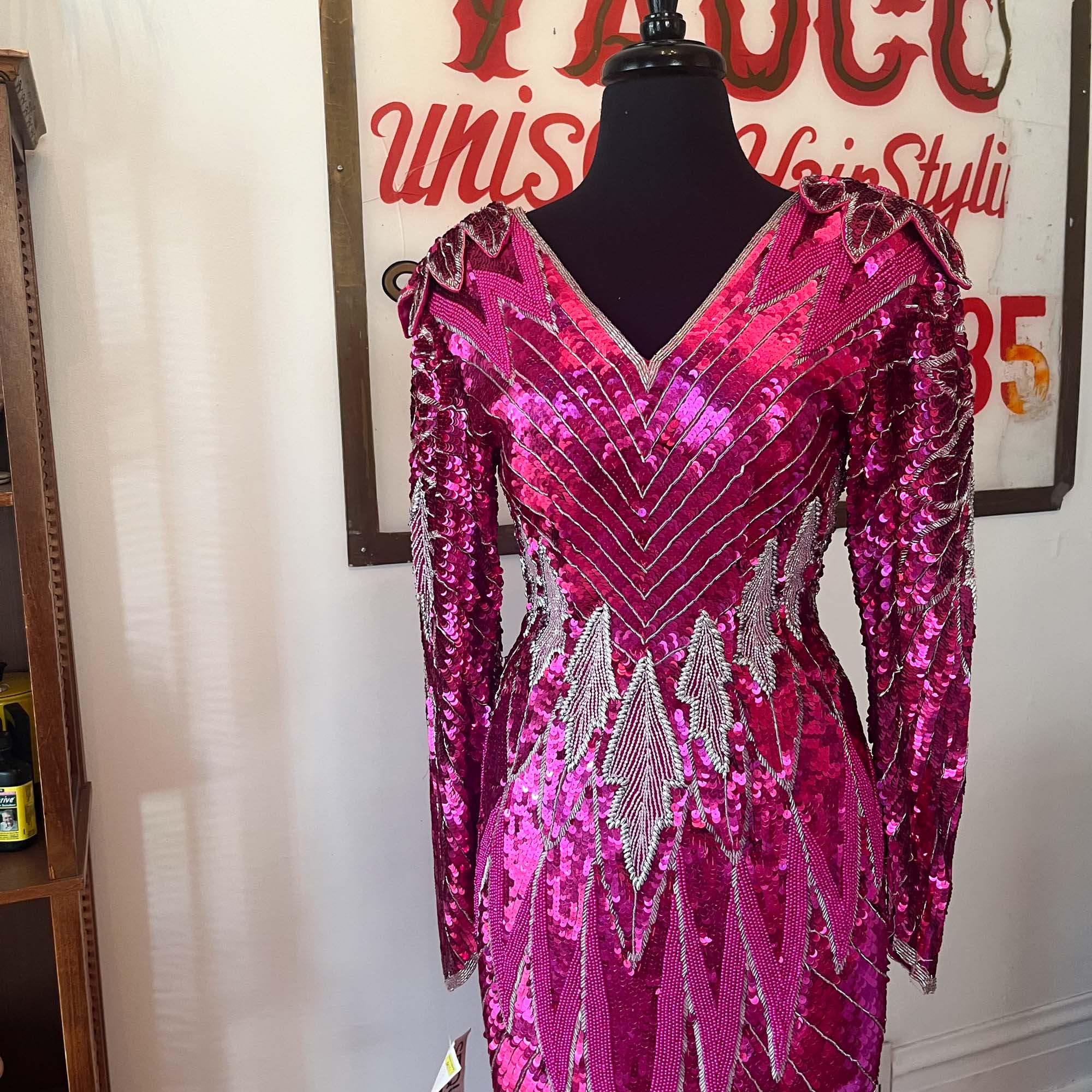 VINTAGE SEQUIN AND BEADED MAXI DRESS : THE QUEEN DRESS