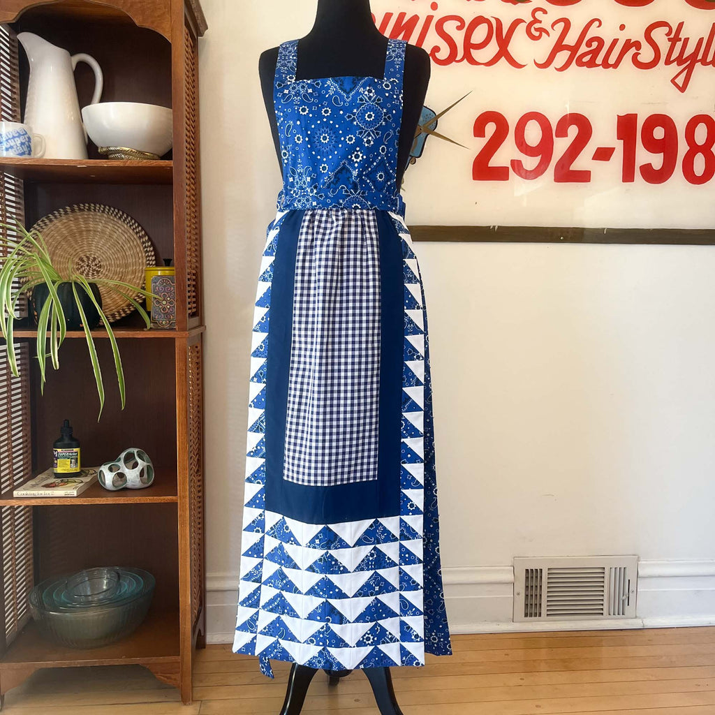 SMALL VINTAGE APRON MAXI DRESS : THE TABARD TIME DRESS