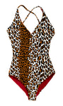 leopard reversible one piece swimsuit 