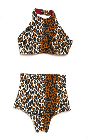 leopard high waisted bikini 