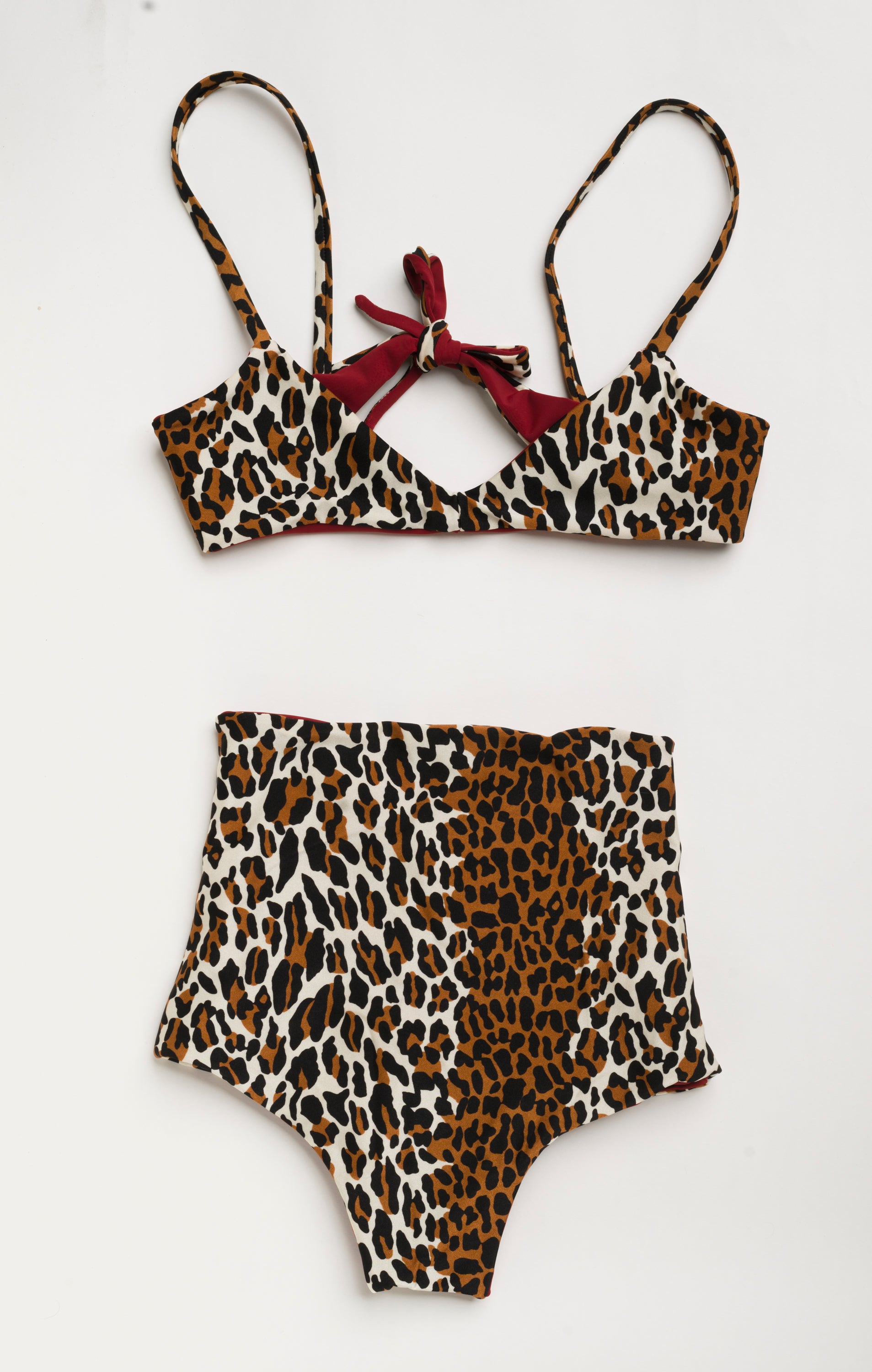 leopard high waisted bikini 