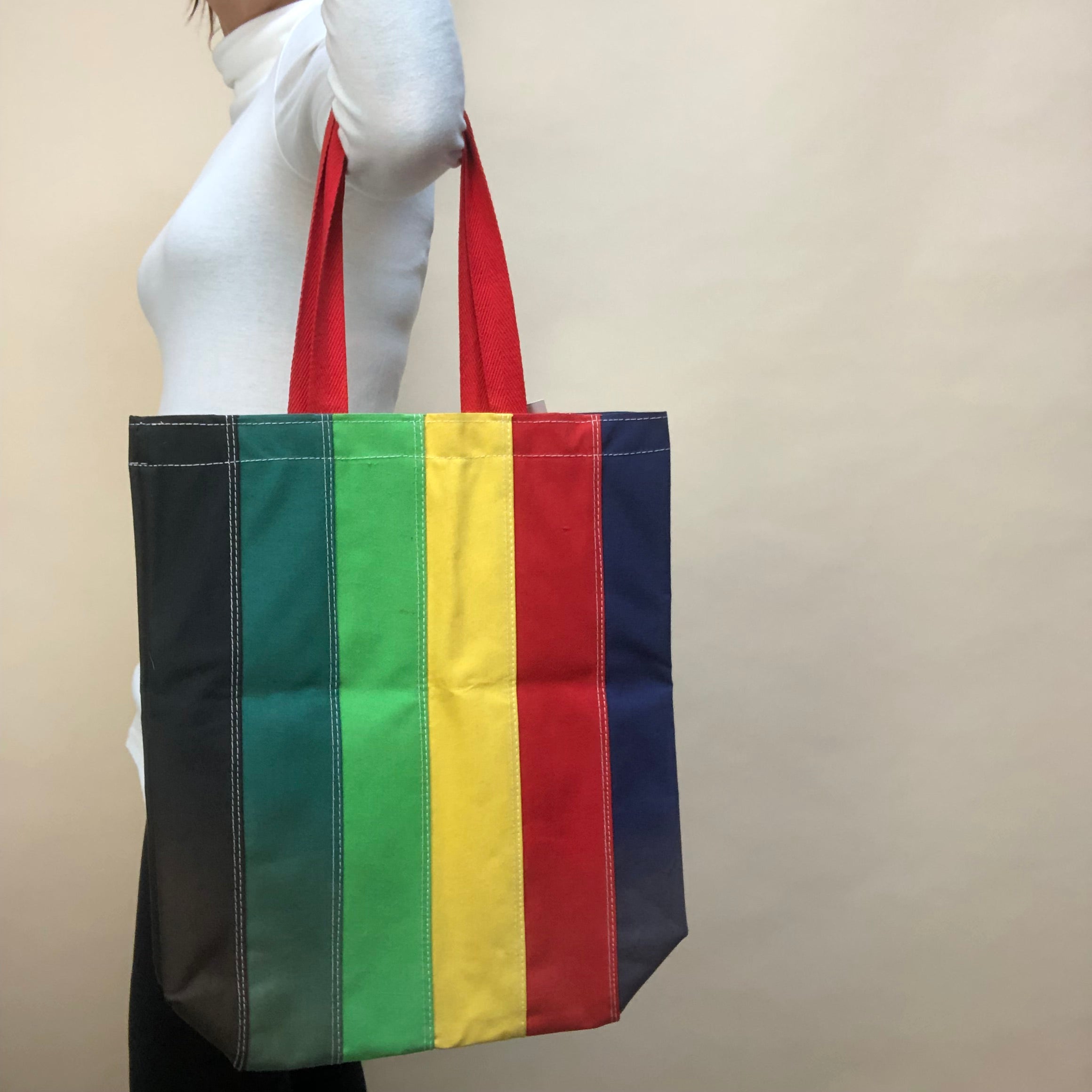 VINTAGE RAINBOW TOTE BAG COOLER BY THE BAG