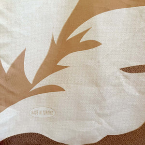 VINTAGE LARGE SHADES OF TAN PRINTED SCARF