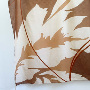 VINTAGE LARGE SHADES OF TAN PRINTED SCARF