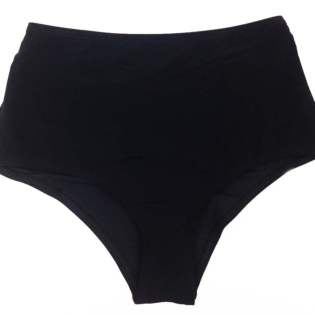 black high waisted bikini bottoms 