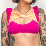 pink ruffle bikini top