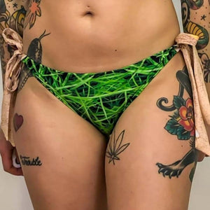 printed tie side bikini bottom