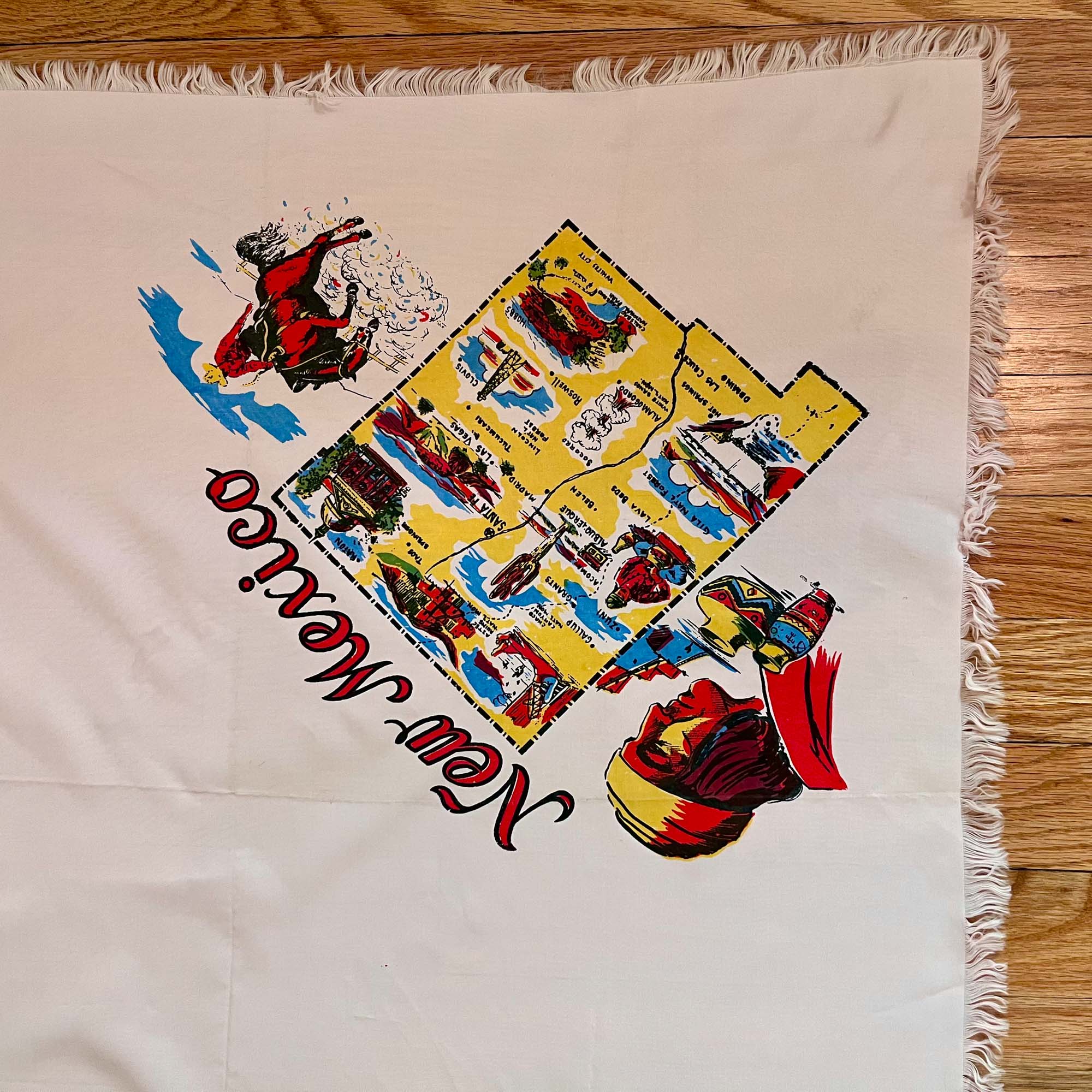 VINTAGE PINK NEW MEXICO SOUVENIR SCARF