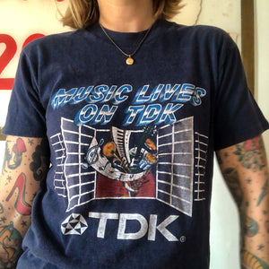 VINTAGE 1980S TDK CASSETTE TEE THE 5050 GRAPHIC TEE SHIRT