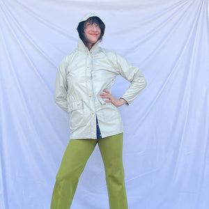 VINTAGE RAIN COAT WITH HOOD HAZY DAZE RAIN JACKET