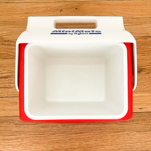 Vintage Mini Mate Personal Cooler Lunch Box by iGLoo Made in USA Blue White  Red