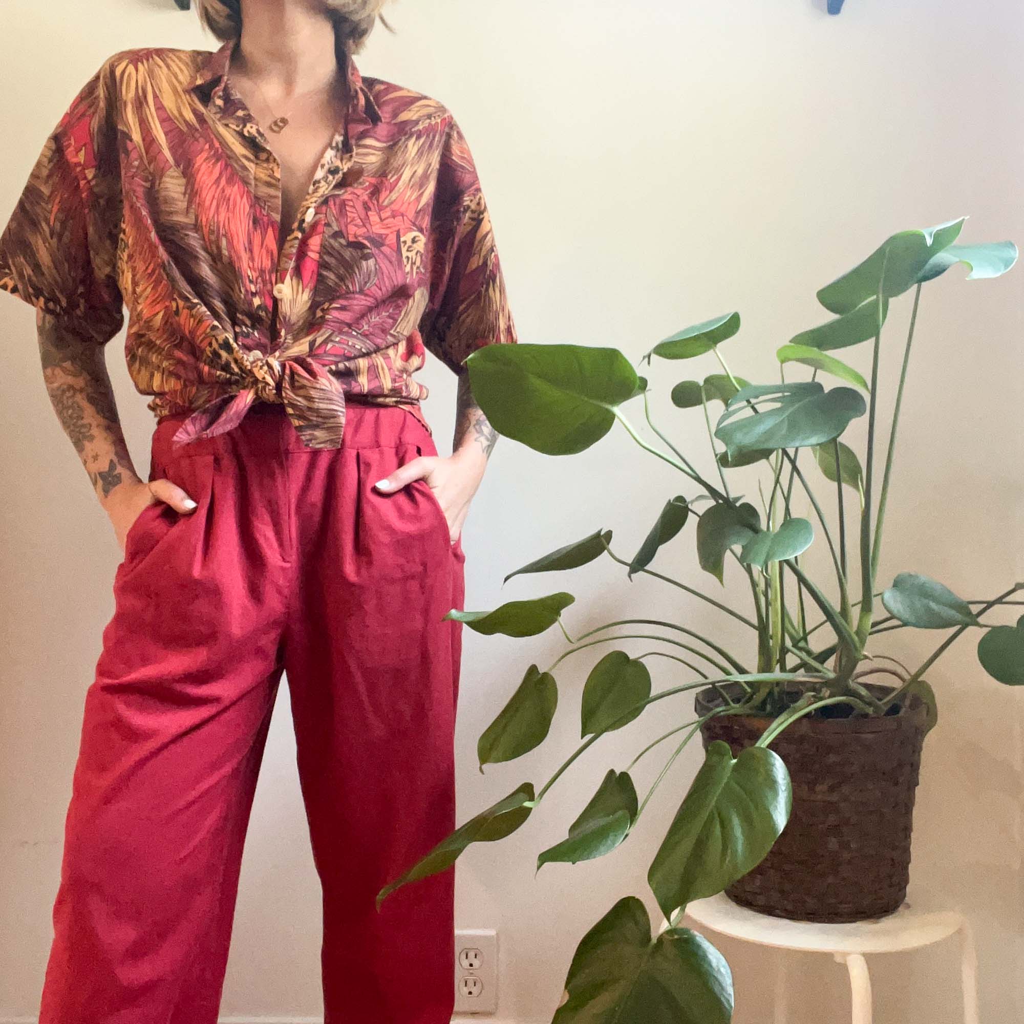 VINTAGE TROPICAL PRINT SHIRT THE CM SUMMER TOP