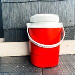 vintage red Gott Tupperware water jug 
